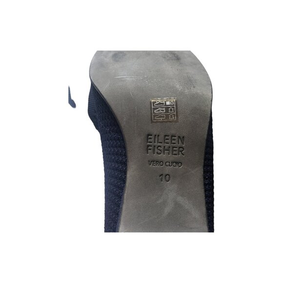 Sh121 Eileen Fisher Navy Blue Mesh Pumps Size 10 - Picture 11 of 11